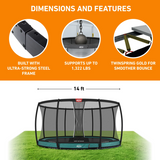 BERG Champion 14' Round Lo-ground Trampoline with Safety Enclosure