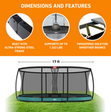 BERG Grand Champion 17' Oval Lo-Ground Trampoline with Enclosure